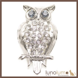 Brooch sliver Owl Lucky Charm Ladies