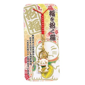 Good Luck Japanese Craft Strap Cat Strap White No.6 4 2 9