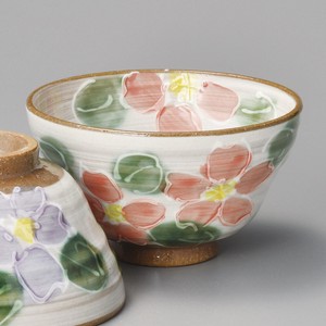 粉引桜（赤）茶碗 11.5×6.5cm