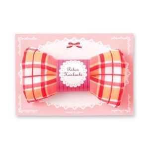 Gauze Handkerchief Red Gift Ribbon Check Presents