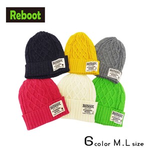 2 Patch Attached Knitted Hat