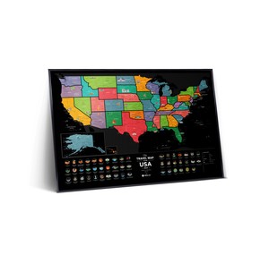Travel Map USA Black　トラベル マップ USA ブラック