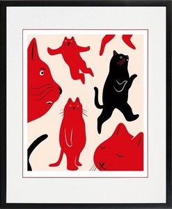 新鋭イラストレーターMEOMEO「猫は自由に生きている」版画　アート