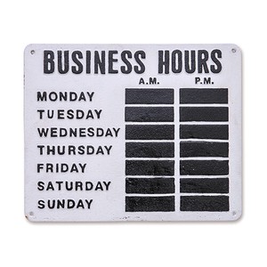 【ポッシュリビング】サインプレート BUSINESS HOURS
