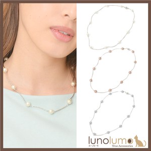 Necklace Made in Japan Pearl Magnet Pearl Magnet Gray Brown Elegance Elegant