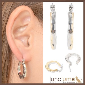 Pierced Earringss Bicolor sliver Casual Ladies Simple