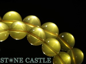 ☆高品質☆【天然石 ブレスレット】オウロベルデ (スター入り) (約14〜14.5mm) 【天然石】