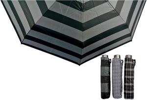 【強風対応】紳士折りたたみ傘　先染め　軽量　60cmミニ　大判サイズ