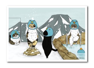 世にも不思議な猫世界 L版絹目生写真 ネコペンギン RAW017 KORIRI グッズ 猫 イラスト 【新商品】