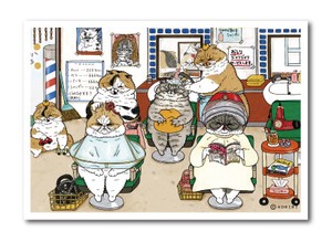 世にも不思議な猫世界 L版絹目生写真 バーバーむたこ RAW018 KORIRI グッズ 猫 イラスト 【新商品】