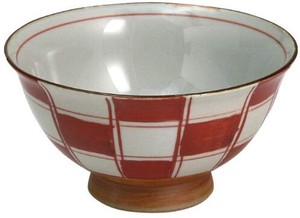 Rice Bowl Red Small Checkered