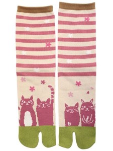 Sakura cat Tabi Socks type Sock 2 3 25 cm 3 Tabi Socks Socks
