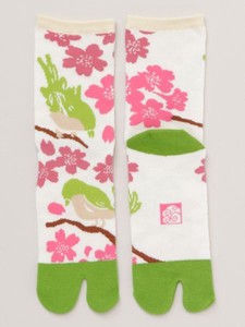 【カヤ】桜うぐいす足袋くつ下23〜25cm ○3D展 足袋靴下
