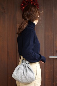 wool Pouch Shoulder Bag Herringbone