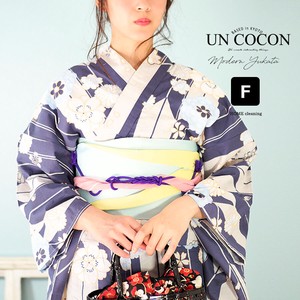 Kimono/Yukata Navy White Ladies' Retro