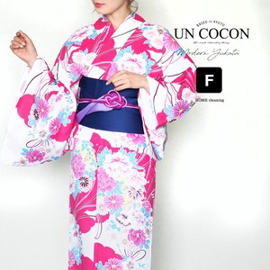 Kimono/Yukata Pink White Retro Ladies