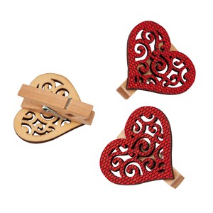 Heart Clip Red 2 Pcs Decoration Material