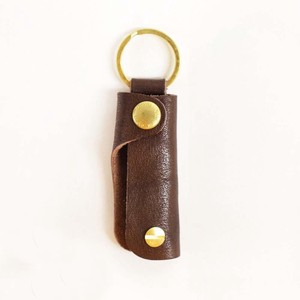 Key Case Brown Genuine Leather Ladies' Men's Made in Japan