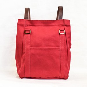 Backpack Red Canvas Ladies' Men's Made in Japan