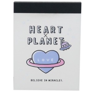 Memo Pad Heart Planet Metallic Mini-Mini Memo Pad