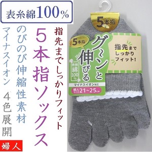 2020 Ladies 100% Ion Processing Nobi-Nobi Five Finger Socks