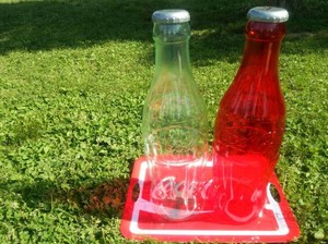 COCA COLA Jean Bottle Bank Clear Red Interior