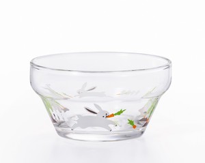 アデリア 小鉢 9.5cm つよいこグラスかくれんぼ ガラスボウル うさぎ 6088
