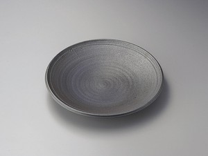 炭化ロクロ目13.0大皿【日本製　陶器】