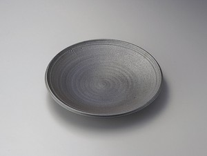 炭化ロクロ目11.0大皿【日本製　陶器】