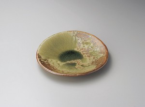 灰釉11.0丸皿【日本製　陶器】