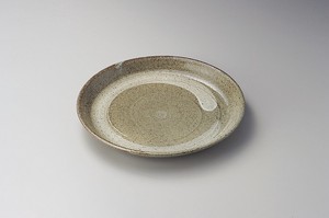 白刷毛土灰釉尺皿【日本製　陶器】