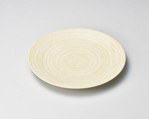 粉引き渦28.5cm丸皿【日本製　磁器】