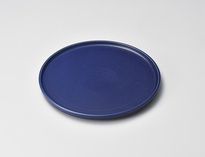 ネイビーフラット26cm丸皿【日本製　陶器】