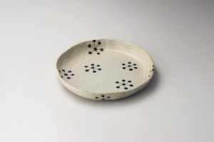 藍染9.0丸皿【日本製　陶器】