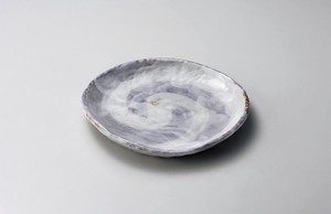 あけ紫三峰7.5皿【日本製　陶器】