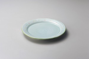 ウォーターブルー9.0皿【日本製　磁器】