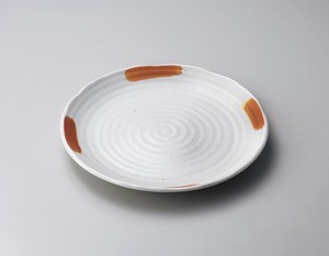 粉引かすり10.0皿【日本製　磁器】