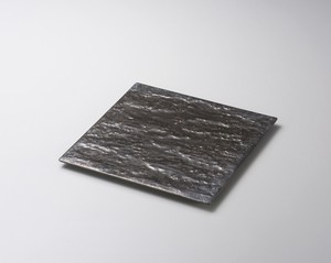 金結晶岩肌21cm皿【日本製　磁器】