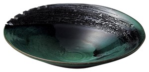 緑釉13.7皿鉢【日本製　陶器】