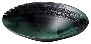 緑釉11.0皿鉢【日本製　陶器】