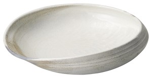 灰釉粉引13.0変型鉢【日本製　信楽焼　陶器】