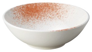 白玉粉引ピンク吹尺盛鉢（ビュッフェスタイル）【日本製　磁器】