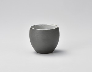 炭化土丸カップ白【日本製　陶器】