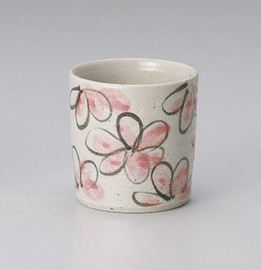 花園桃色ロックカップ【日本製　陶器】