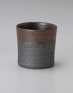 渕赤炭化ロックカップ【日本製　陶器】