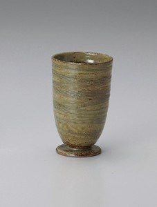 灰釉くし目フリーカップ【日本製　陶器】