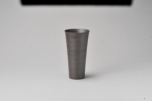 黒サビ乱線ロングビヤーカップ【日本製　陶器】