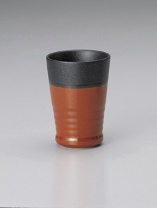 鉄赤フリーカップ（大）【日本製　磁器】