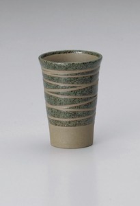 織部ラインフリーカップ【日本製　陶器】
