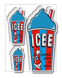 ICEE CUP ブルー ステッカー ICE010 アメリカン雑貨 グッズ 2020新作